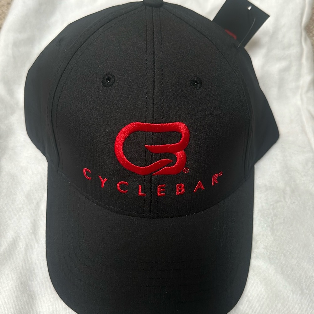 Black and red Cyclebar adjustable hat